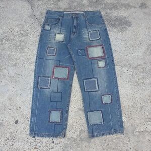 Vintage Pepe Jeans Denim Y2K Hip Hop Baggy Patch work Jean Pants Size 42